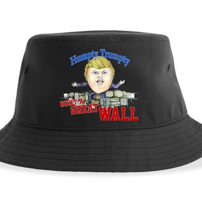 Humpty Trumpty Build A Great Wall Sustainable Bucket Hat