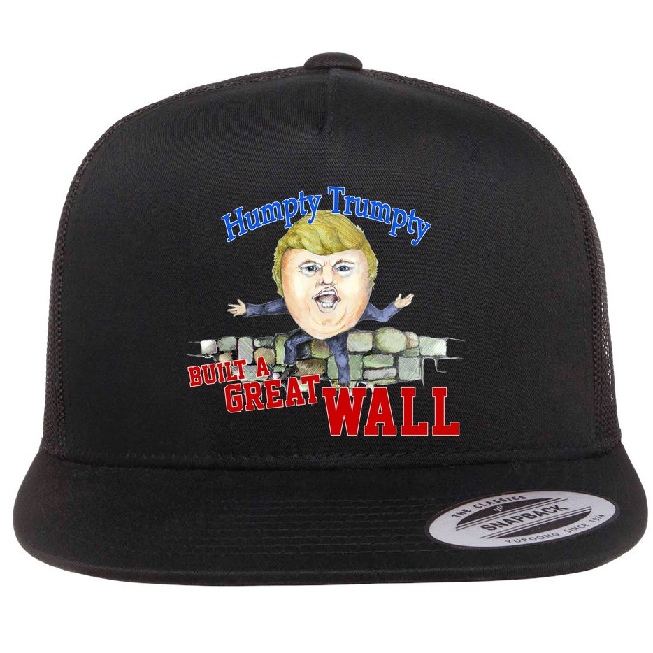 Humpty Trumpty Build A Great Wall Flat Bill Trucker Hat