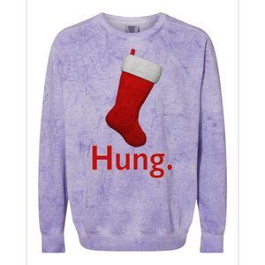 Hung Funny Christmas Colorblast Crewneck Sweatshirt