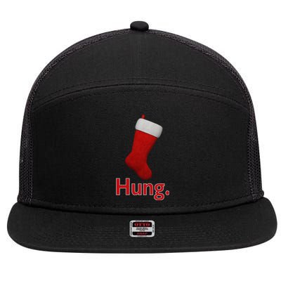 Hung Funny Christmas 7 Panel Mesh Trucker Snapback Hat