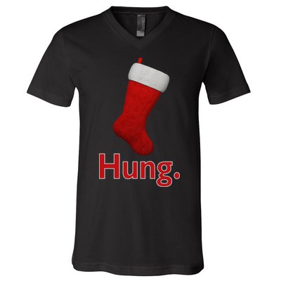 Hung Funny Christmas V-Neck T-Shirt