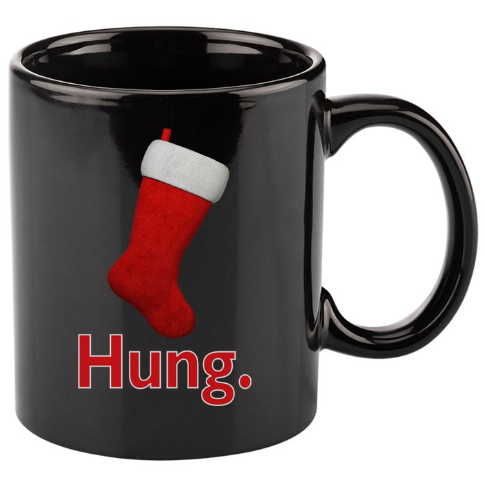 Hung Funny Christmas 11oz C Handle Ceramic Mug
