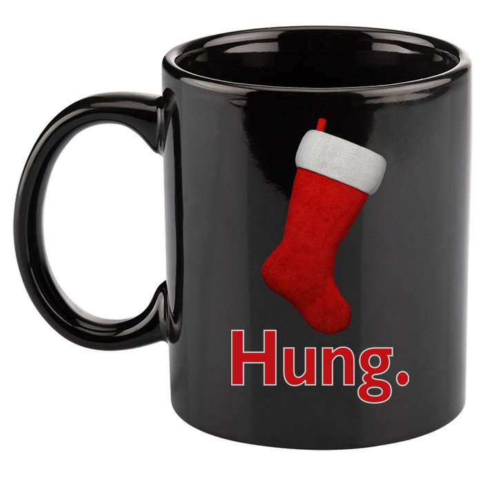 Hung Funny Christmas 11oz C Handle Ceramic Mug