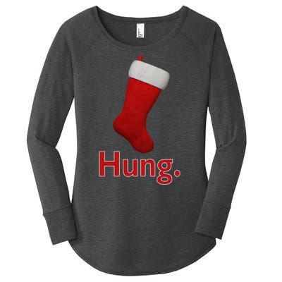 Hung Funny Christmas Women's Perfect Tri Tunic Long Sleeve Shirt