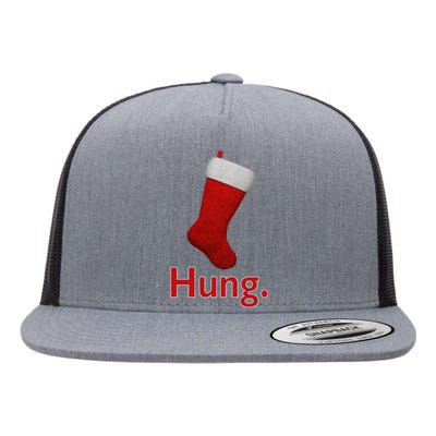 Hung Funny Christmas Flat Bill Trucker Hat