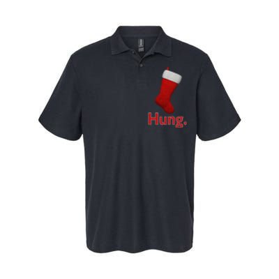 Hung Funny Christmas Softstyle Adult Sport Polo