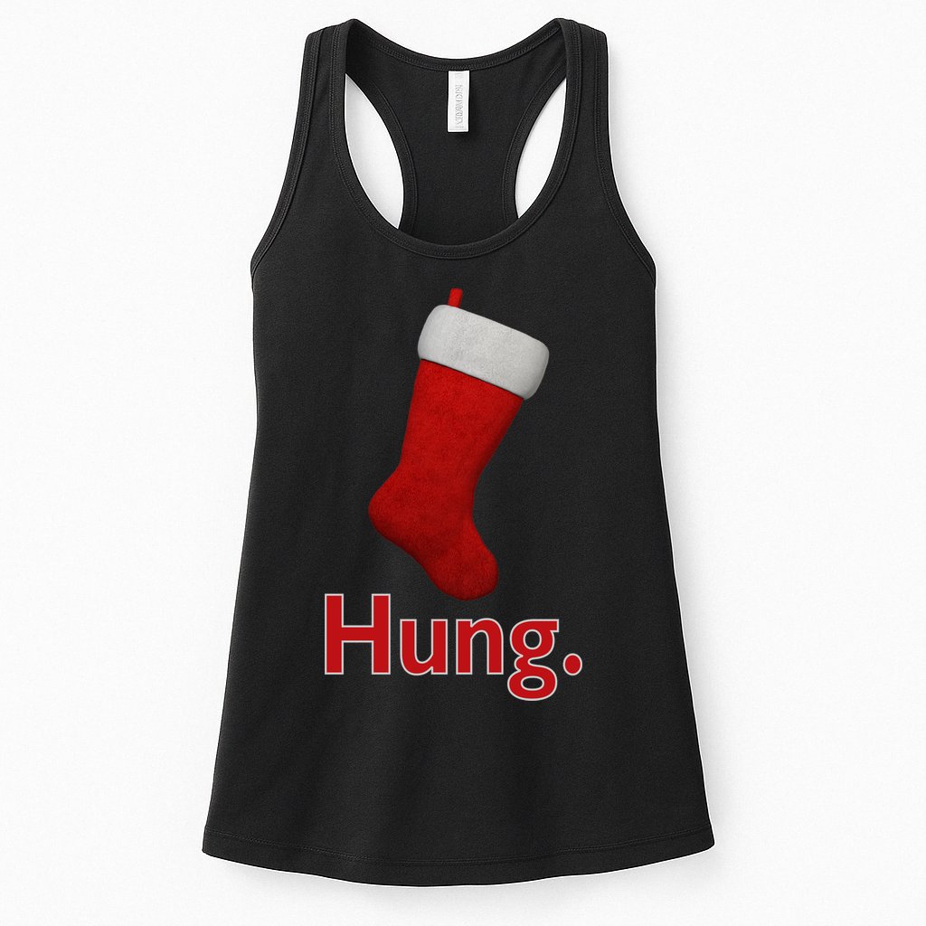 Hung Funny Christmas Womens Tank Top