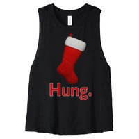 Hung Funny Christmas Women's Racerback Cropped Tank