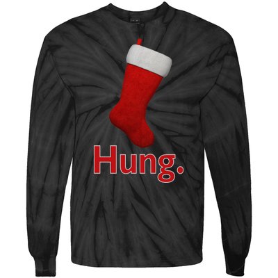 Hung Funny Christmas Tie-Dye Long Sleeve Shirt