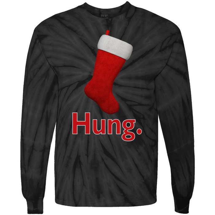 Hung Funny Christmas Tie-Dye Long Sleeve Shirt