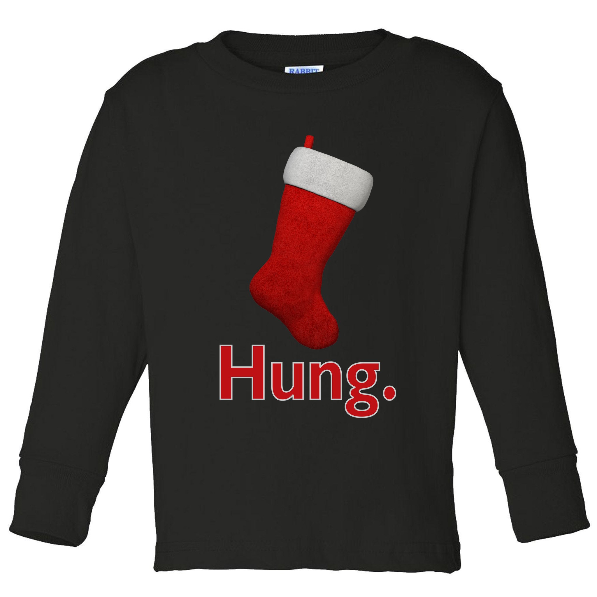 Hung Funny Christmas Toddler Long Sleeve Shirt
