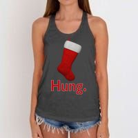 Hung Funny Christmas Women's Knotted Racerback Tank