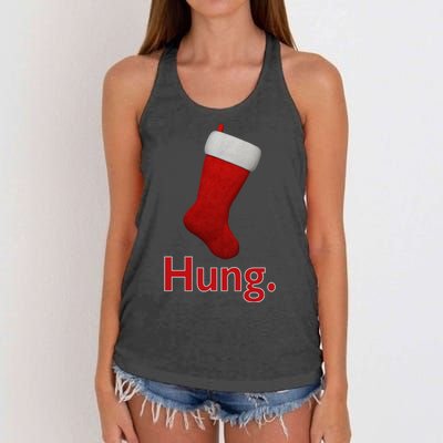 Hung Funny Christmas Women's Knotted Racerback Tank