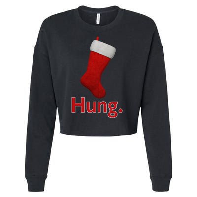 Hung Funny Christmas Cropped Pullover Crew