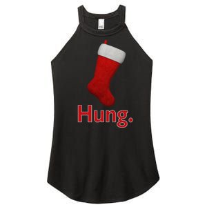 Hung Funny Christmas Women's Perfect Tri Rocker Tank