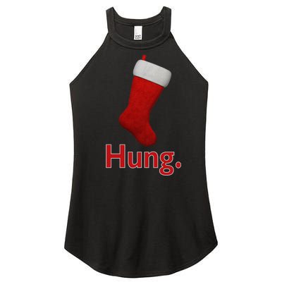 Hung Funny Christmas Women's Perfect Tri Rocker Tank