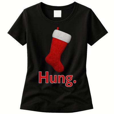 Hung Funny Christmas Womens T-Shirt