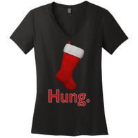 Hung Funny Christmas Women's V-Neck T-Shirt