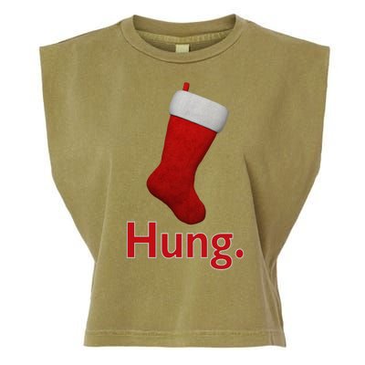 Hung Funny Christmas Garment-Dyed Women's Muscle Tee