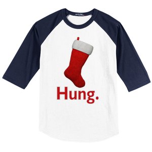 Hung Funny Christmas Baseball Sleeve Shirt