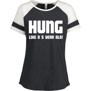 Hung Like A 5 Year Old Enza Ladies Jersey Colorblock Tee