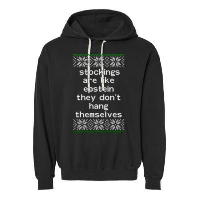 Hung Like Epstein Funny Ugly Christmas Garment-Dyed Fleece Hoodie