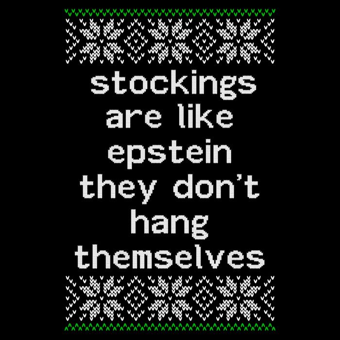 Hung Like Epstein Funny Ugly Christmas V-Neck T-Shirt