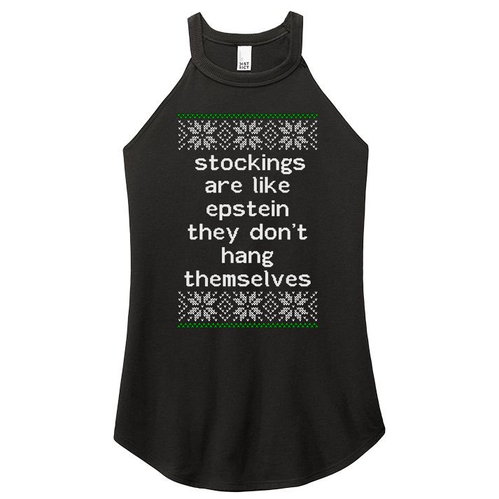 Hung Like Epstein Funny Ugly Christmas Women's Perfect Tri Rocker Tank