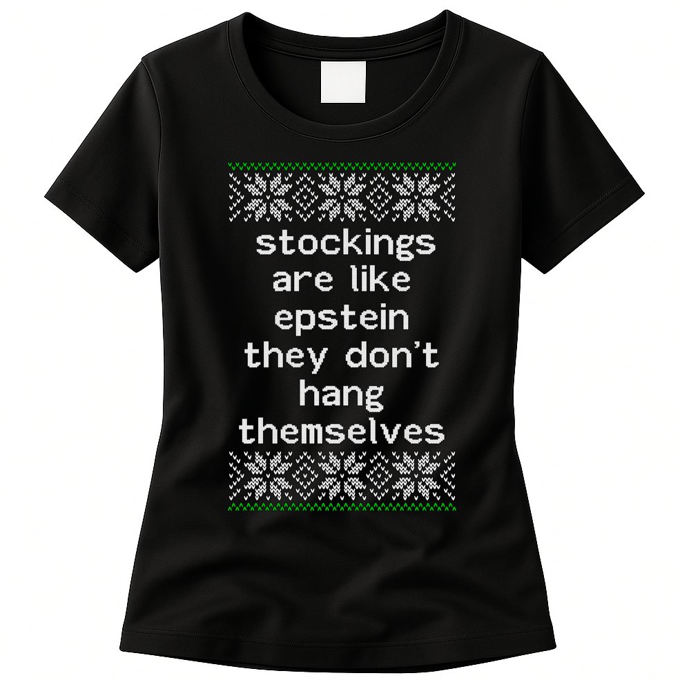 Hung Like Epstein Funny Ugly Christmas Womens T-Shirt