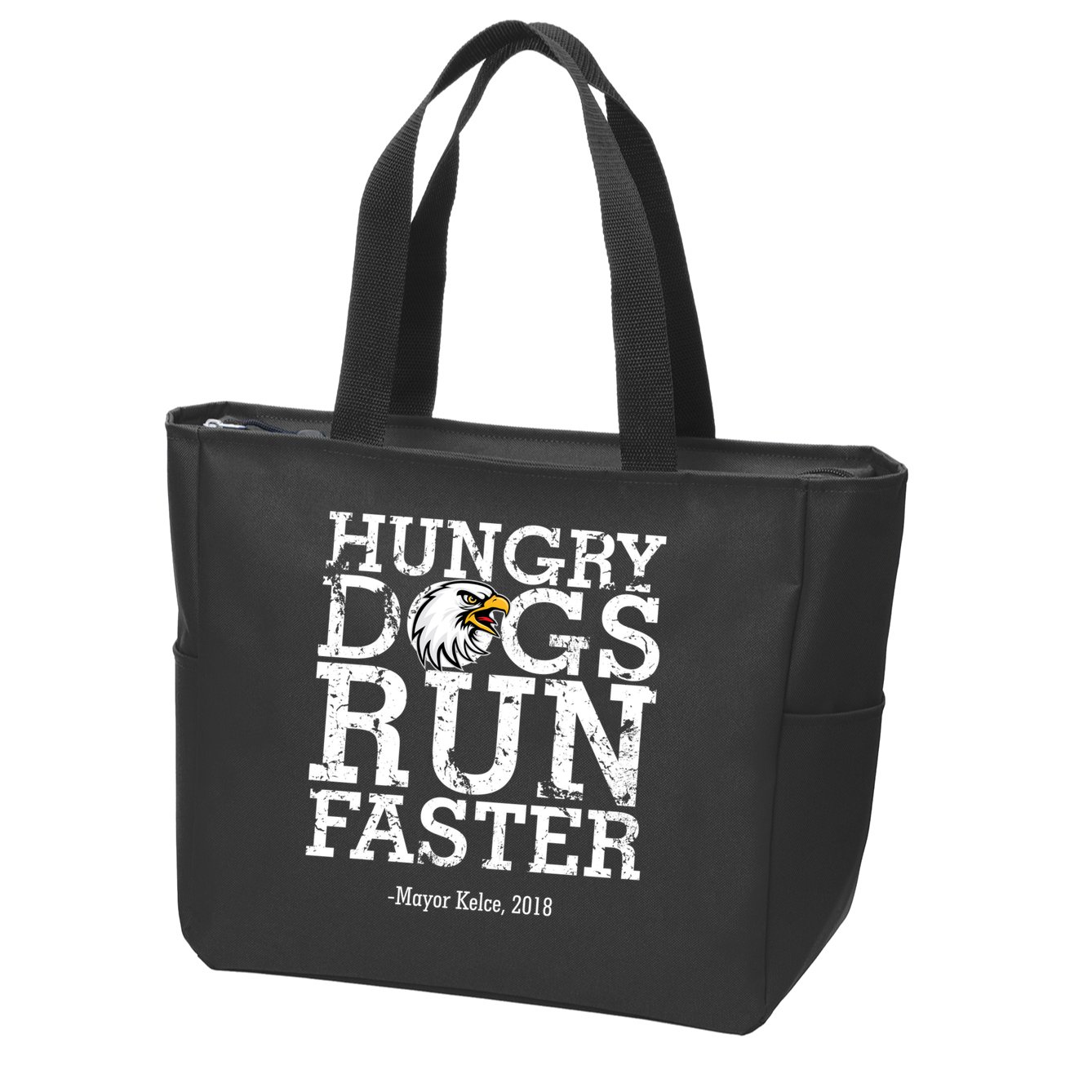 Hungry Dogs Run Faster Zip Tote Bag