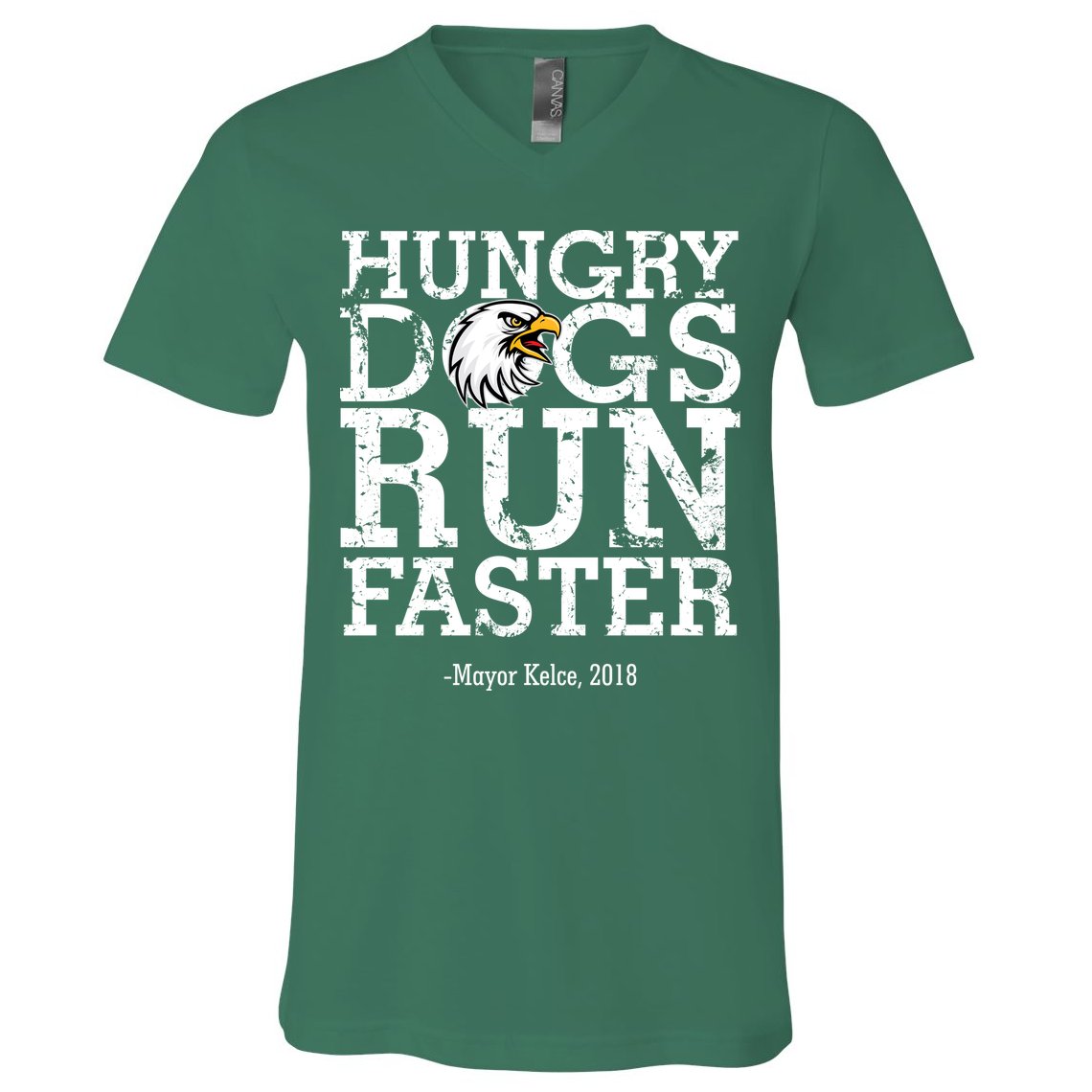 Hungry Dogs Run Faster V-Neck T-Shirt