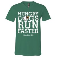 Hungry Dogs Run Faster V-Neck T-Shirt