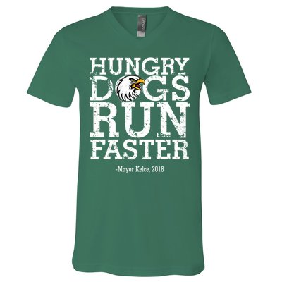 Hungry Dogs Run Faster V-Neck T-Shirt