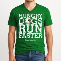 Hungry Dogs Run Faster V-Neck T-Shirt