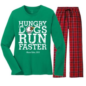 Hungry Dogs Run Faster Women's Long Sleeve Flannel Pajama Set 