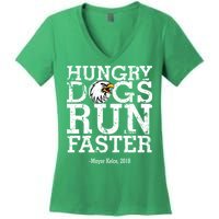 Hungry Dogs Run Faster Women's V-Neck T-Shirt