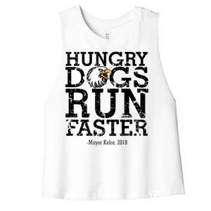 Hungry Dogs Run Faster Women's Racerback Cropped Tank