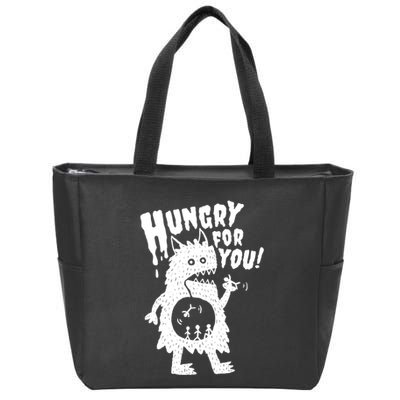 Hungry For You Monster Zip Tote Bag