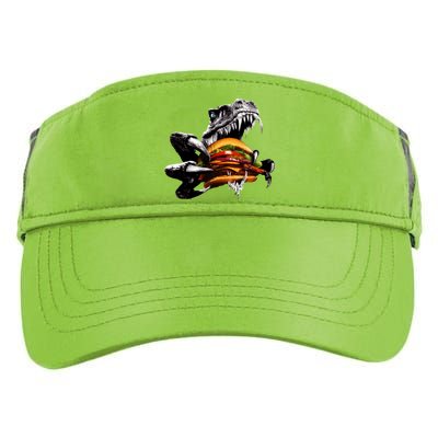 Hungry T-Rex Eating A Burger Adult Drive Performance Visor