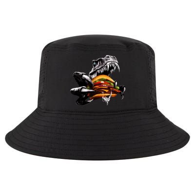 Hungry T-Rex Eating A Burger Cool Comfort Performance Bucket Hat