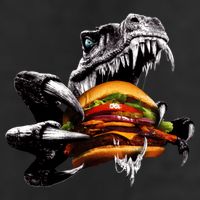 Hungry T-Rex Eating A Burger Cool Comfort Performance Bucket Hat