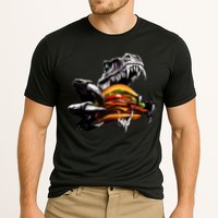 Hungry T-Rex Eating A Burger Cooling Performance Crew T-Shirt