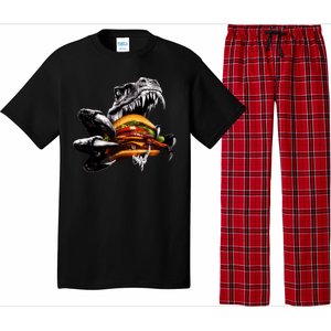 Hungry T-Rex Eating A Burger Pajama Set