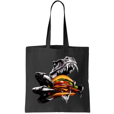 Hungry T-Rex Eating A Burger Bag