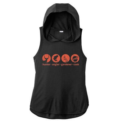 Hunter Angler Gardener Cook Ladies PosiCharge Tri-Blend Wicking Draft Hoodie Tank