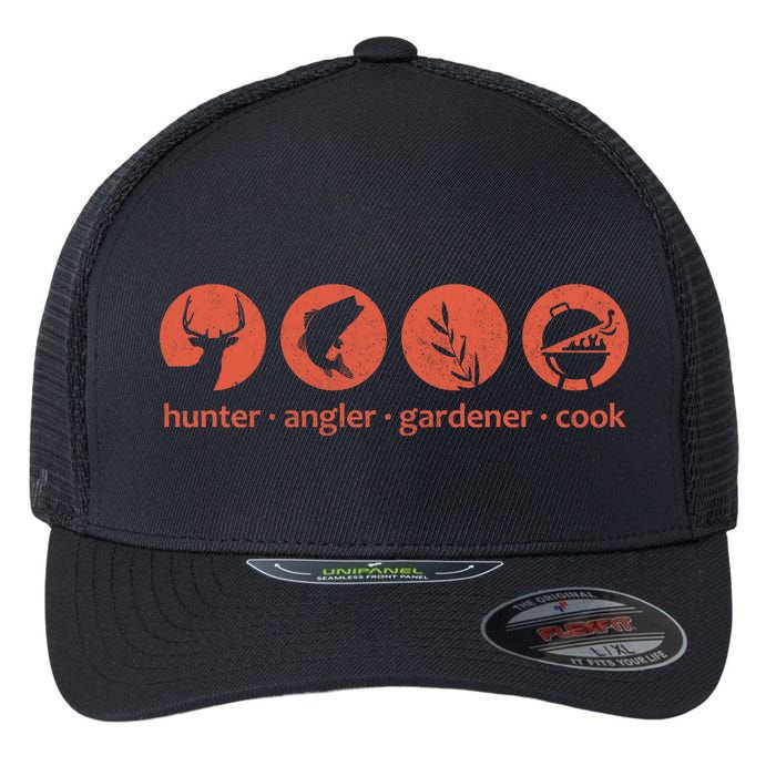 Hunter Angler Gardener Cook Flexfit Unipanel Trucker Cap