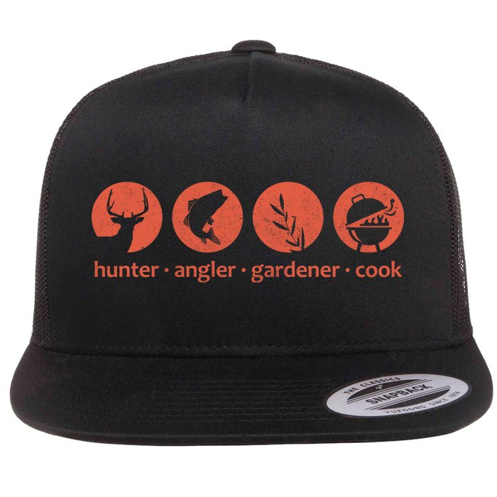 Hunter Angler Gardener Cook Flat Bill Trucker Hat