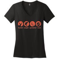 Hunter Angler Gardener Cook Women's V-Neck T-Shirt