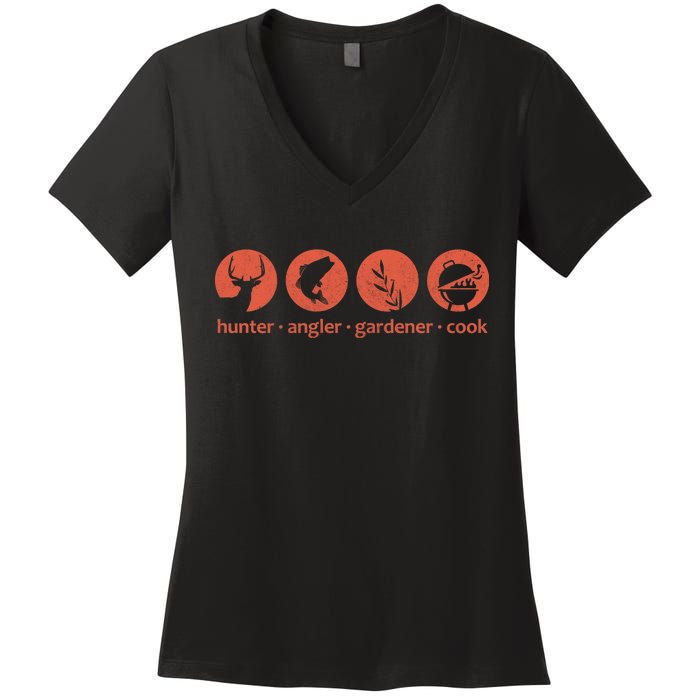 Hunter Angler Gardener Cook Women's V-Neck T-Shirt