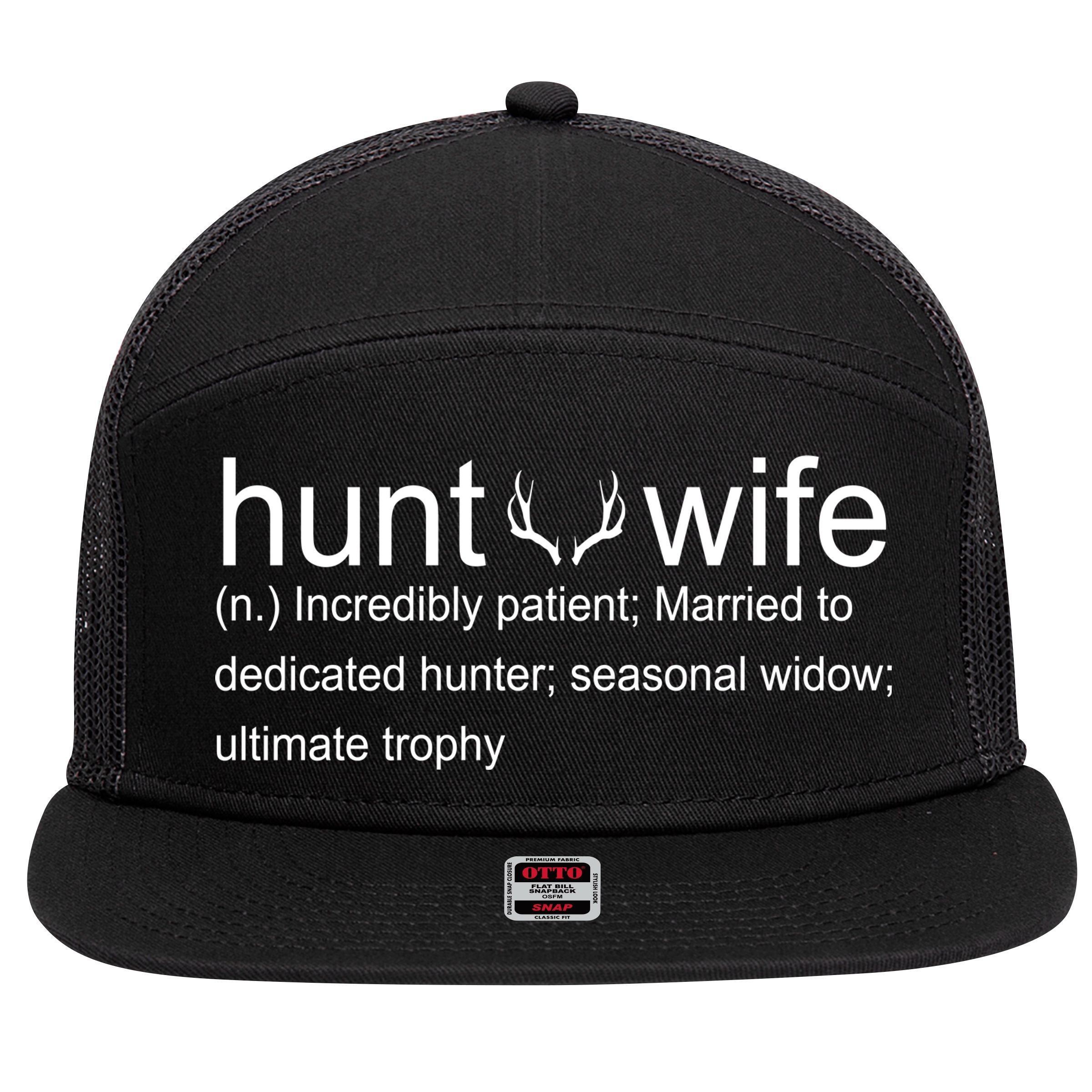 Hunter's Wife Funny Hunting 7 Panel Mesh Trucker Snapback Hat